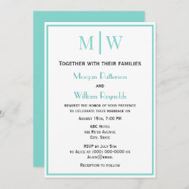 Einfache Couple Wedding 2 Initial Mon VS DIY Color Einladung