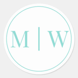 Einfache Couple Wedding 2 Initial Mon VS DIY Color Runder Aufkleber