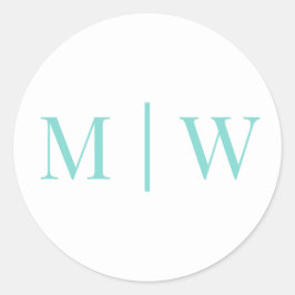 Einfache Couple Wedding 2 Initial Mon VS DIY Color Runder Aufkleber