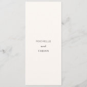 Einfache Cream Elegante Hochzeit Menükarte (Rückseite)