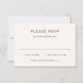 Einfache Cream Elegante Hochzeit RSVP Karte (Vorderseite)