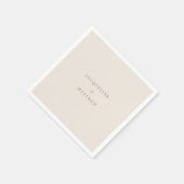 Einfache Cream Gold Text Hochzeitscocktail Serviette (Ecke)