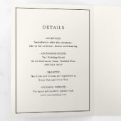 Einfache Cream Monogram Elegante Hochzeit Dreifach Gefaltete Einladung (Innen Erste Seite)