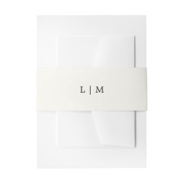 Einfache Cream Monogram Elegante Hochzeit Einladungsbanderole