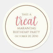 Einfache Cream Whimsical Script Fun Niedliches Par Runder Aufkleber (Vorderseite)