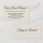 Einfache Creme, die wir übertragen haben Änderung  Begleitkarte (Vorne/Hinten)