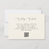 Einfache Creme-Hochzeits-QR-Code-Website RSVP Karte (Vorderseite)
