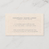 Einfache Creme Linen Textur Print Visitenkarte (Rückseite)