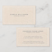 Einfache Creme Linen Textur Print Visitenkarte (Vorne/Hinten)