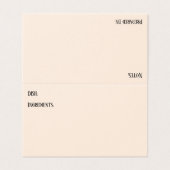 Einfache Creme Potluck Dish Rezept Zelt Cards Visitenkarten (Außenseite Aufgefaltet)