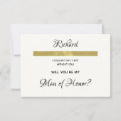 Einfache Creme und Gold werden Sie mein Ehrenmann  Einladung (Vorderseite)