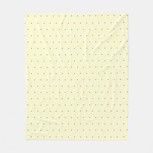 Einfache Creme und helles blaues Polka Dot Muster Fleecedecke (Vorderseite)