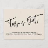 Einfache Creme vertagt Hochzeitsankündigung Postkarte (Vorderseite)