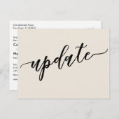 Einfache Creme verzögert Hochzeitsmitteilung Postkarte (Vorne/Hinten)