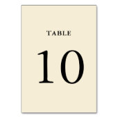 Einfache Creme Wedding Tischnummer (Rückseite)