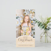 Einfache Creme Weißes Weihnachtsfest Foto Feiertagskarte (Stehend Vorderseite)