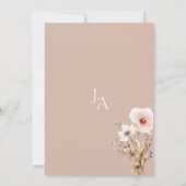 Einfache Crimson Red Pink Wildblumen Blumenhochzei Einladung (Rückseite)