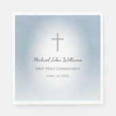 Einfache Cross Blue Boys Erste Kommunionsfeier Serviette (Vorderseite)