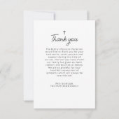 Einfache Cross Foto Beerdigung Dankeschön Karte (Rückseite)