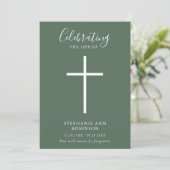 Einfache Cross Funeral Sage Grüne Reihenfolge des Programm (Stehend Vorderseite)