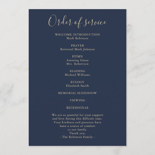 Einfache Cross-Gold-Blue-Gedächtnisfolge Programm (Rückseite)