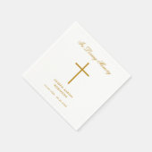 Einfache Cross-Gold-Script-Gedenkfeier Serviette (Ecke)