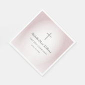 Einfache Cross Rose Gold Erstkommunionsfeier Serviette (Ecke)