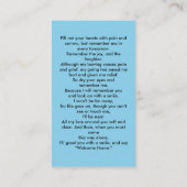 Einfache Cross Sky Blue Gedenkkarte Visitenkarte (Rückseite)