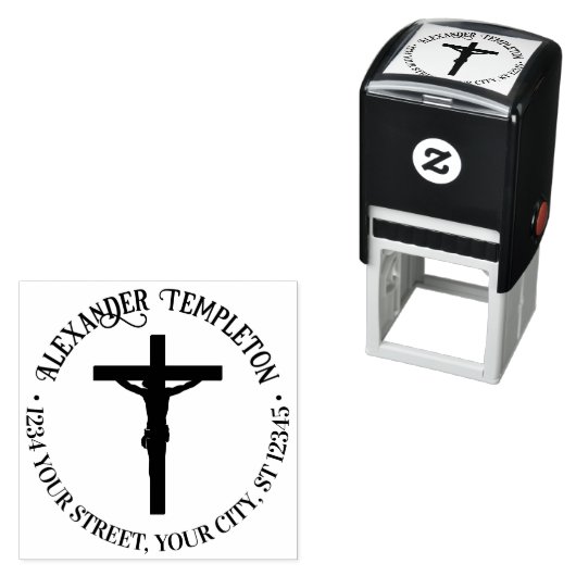Einfache Crucifixierung Rücksendeadresse über Kreu Permastempel (Beispiel)