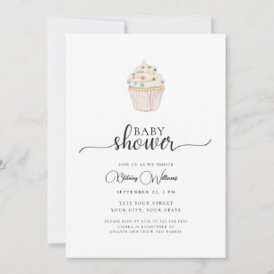 Einfache Cupcake Baby Dusche Einladung