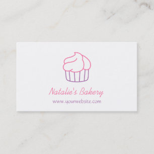 Einfache Cupcake-Doodle-Kunsthandwerk-Bäckerei Visitenkarte