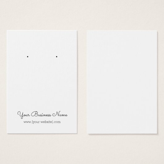 Einfache Curry Script Custom Earring Display Card (Vorne & Hinten)