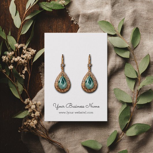 Einfache Curry Script Custom Earring Display Card