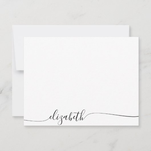 Einfache Curry Script-Personalisierter Name Mitteilungskarte (Vorderseite)