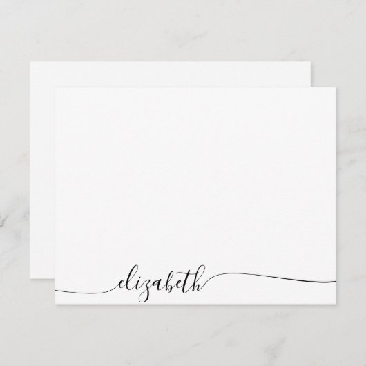 Einfache Curry Script-Personalisierter Name Mitteilungskarte (Vorne/Hinten)