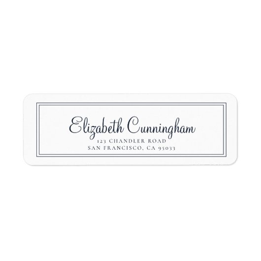 Einfache Cursive Script-Rücksendeadresse (Vorne)