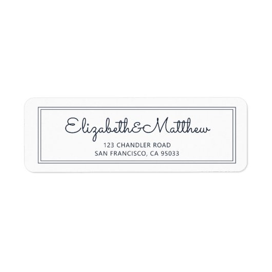 Einfache Cursive Script-Rücksendeadresse (Vorne)