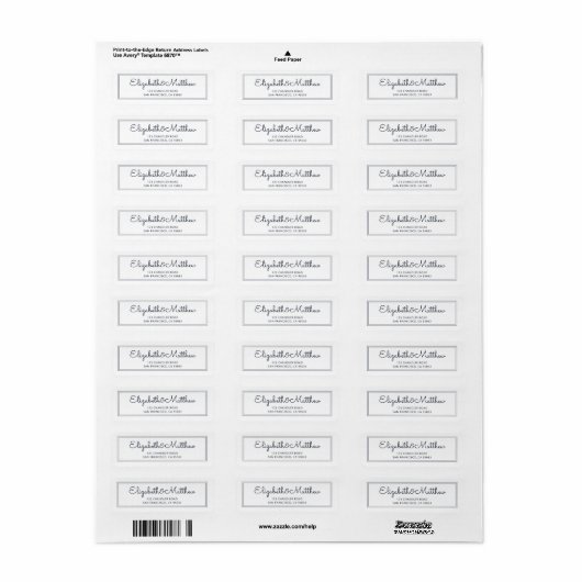 Einfache Cursive Script-Rücksendeadresse (Vorne)