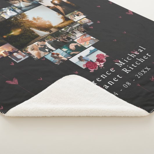 Einfache Custom 18 Foto Herz geformt für sie Sherpadecke (3/4)