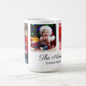 Einfache Custom Drei Fotos Weihnachten Kaffeetasse (Mittel)