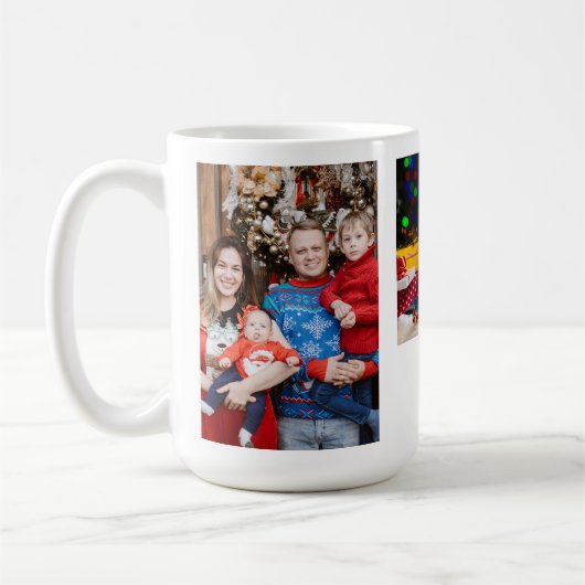 Einfache Custom Drei Fotos Weihnachten Kaffeetasse (Links)