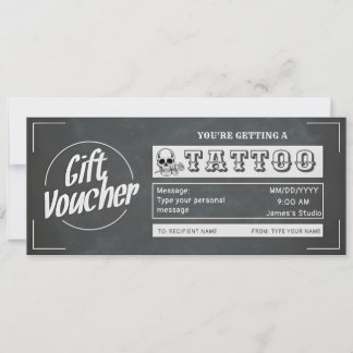 Einfache Custom Tattoo Geschenkgutschein Einladung