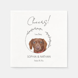 Einfache Dackel Dog Wedding Cocktail Napkins Serviette