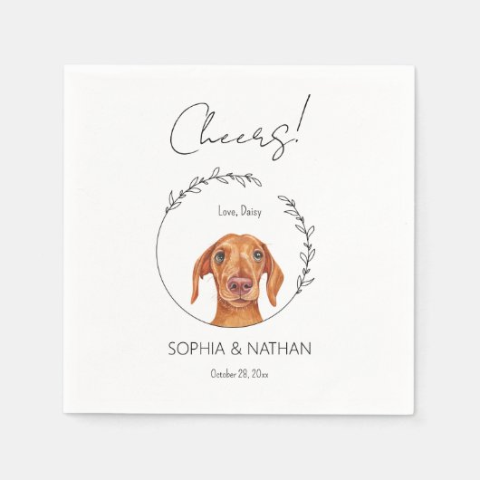 Einfache Dackel Dog Wedding Cocktail Napkins Serviette (Vorderseite)