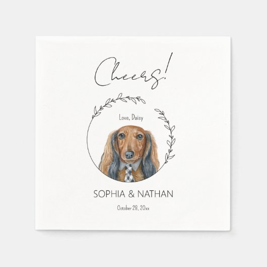 Einfache Dackel Dog Wedding Cocktail Napkins Serviette (Vorderseite)