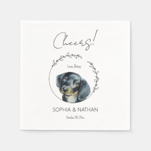 Einfache Dackel Dog Wedding Cocktail Napkins Serviette