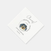 Einfache Dackel Dog Wedding Cocktail Napkins Serviette (Ecke)