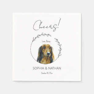 Einfache Dackel Dog Wedding Cocktail Napkins Serviette