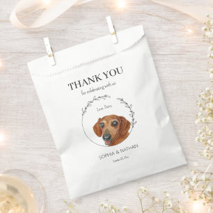 Einfache Dackel Hund Hochzeit Vielen Dank für Ihr Geschenktütchen