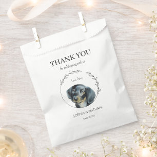 Einfache Dackel Hund Hochzeit Vielen Dank für Ihr Geschenktütchen